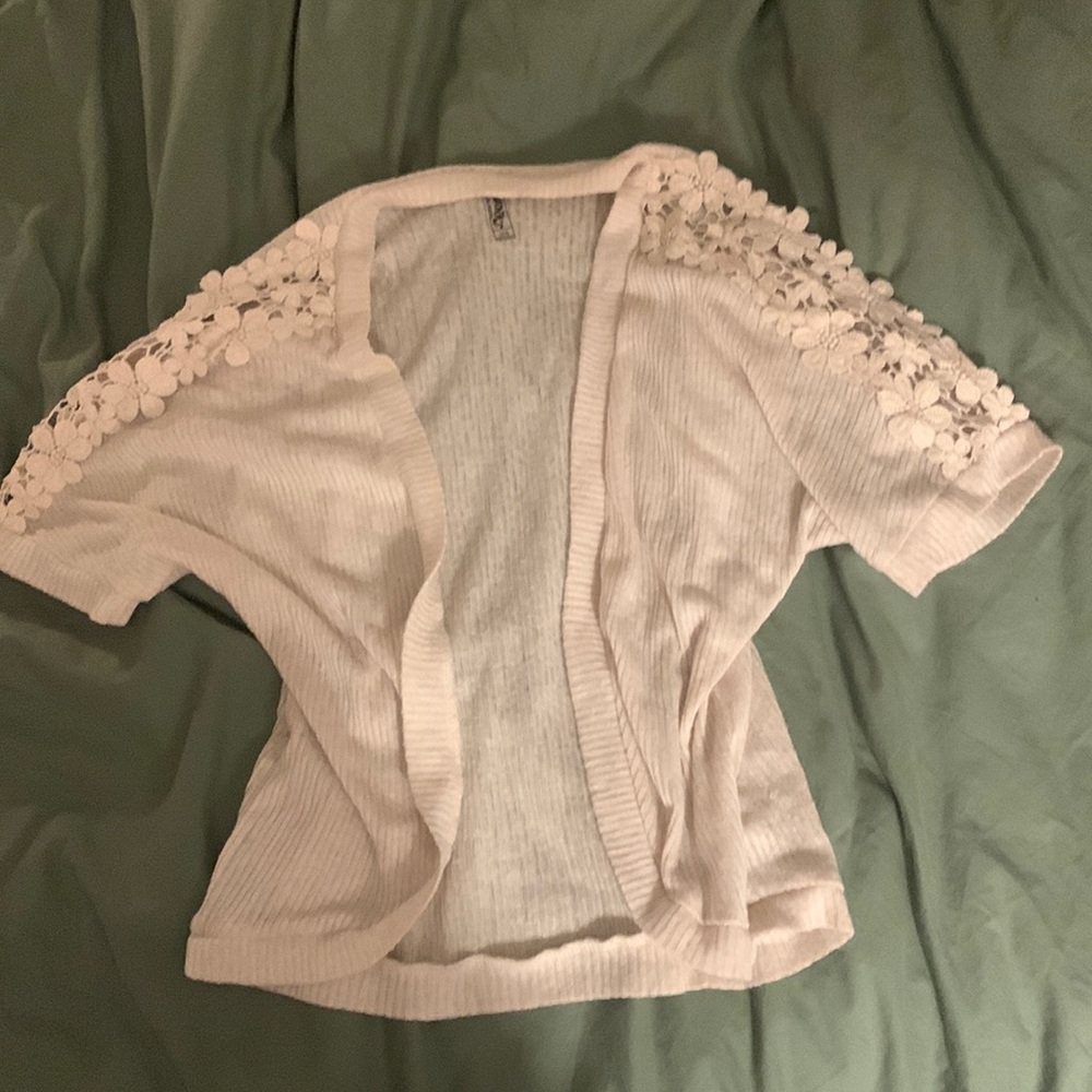 Flower cutout cardigan.